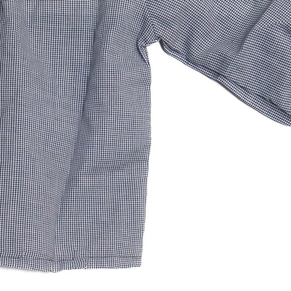 Vintage Navy Gingham Size 6M Toddler Blouse With Peter Pan Collar & Button Closu - Picture 8 of 8